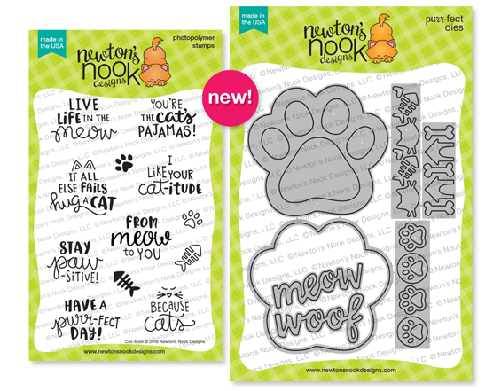 Cat-itude Stamp Set with paw Print Shaker Die